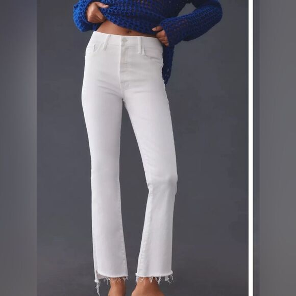 MOTHER The Insider Crop Step Fray White Jeans - Picture 7 of 8